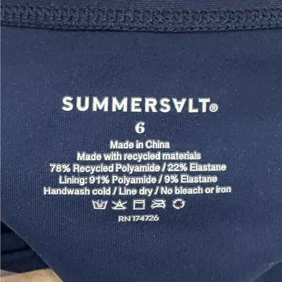 Summersalt Deep Blue High Cut Mid Rise Bikini Bottom NEW Size 6 - Picture 5 of 10